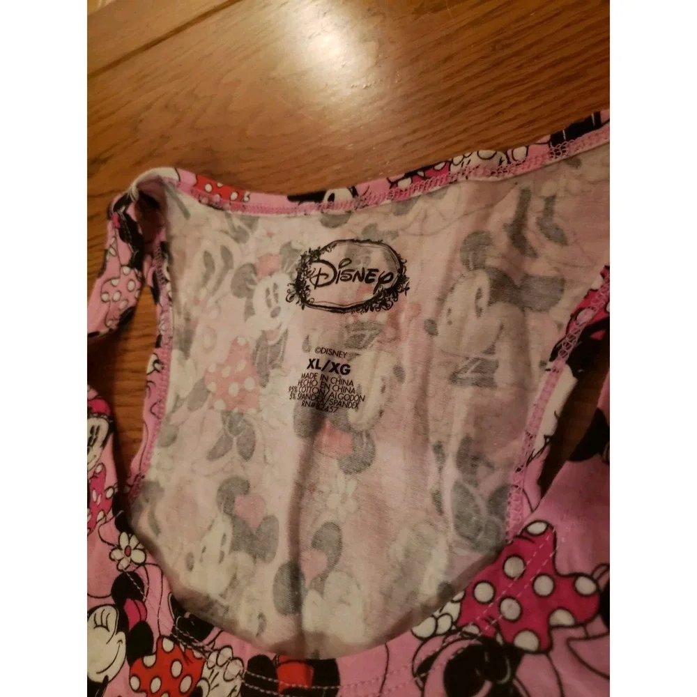 Sz XL Disney Minnie Mouse‎  Women/Juniors Racerback Shirt Pink W/ Hipster Undie